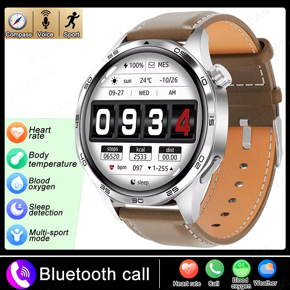 2025 New Smart Watches for HUAWEI GT5 Watch Heart Rate Compass GPS Sports Waterproof NFC Bracelet Bluetooth Call Health Watches