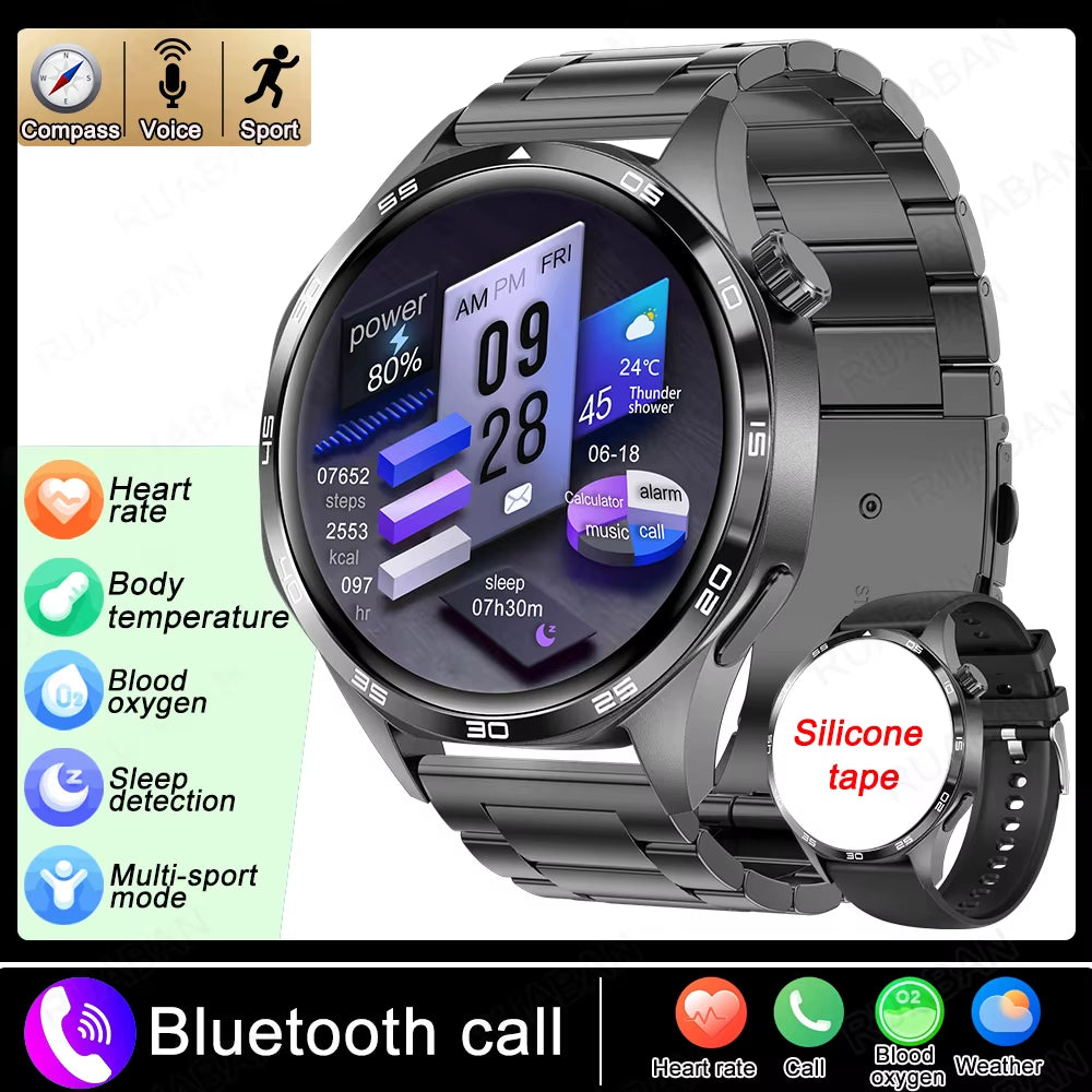 2025 New Smart Watches for HUAWEI GT5 Watch Heart Rate Compass GPS Sports Waterproof NFC Bracelet Bluetooth Call Health Watches