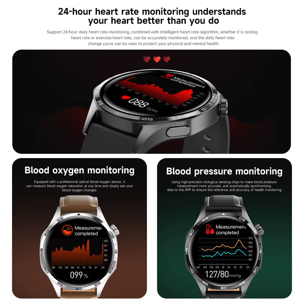 2025 New Smart Watches for HUAWEI GT5 Watch Heart Rate Compass GPS Sports Waterproof NFC Bracelet Bluetooth Call Health Watches