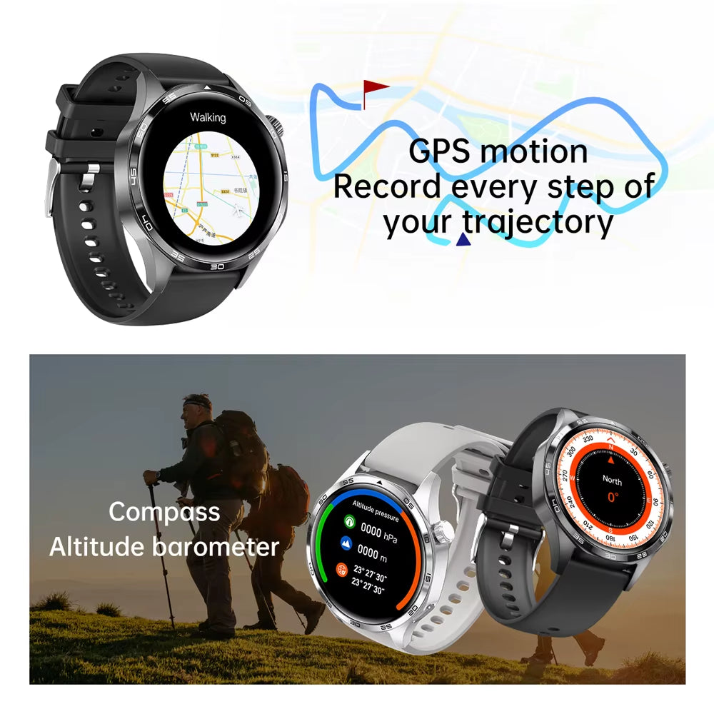 2025 New Smart Watches for HUAWEI GT5 Watch Heart Rate Compass GPS Sports Waterproof NFC Bracelet Bluetooth Call Health Watches