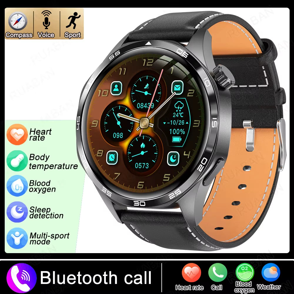 2025 New Smart Watches for HUAWEI GT5 Watch Heart Rate Compass GPS Sports Waterproof NFC Bracelet Bluetooth Call Health Watches