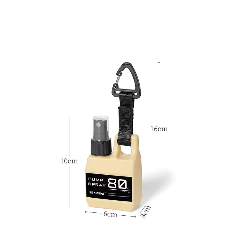 80Ml Pump Spray Bottle Portable Empty Cosmetic Containers with Buckle Alcohol Perfume Refillable for Outdoor Camping Hikingblack