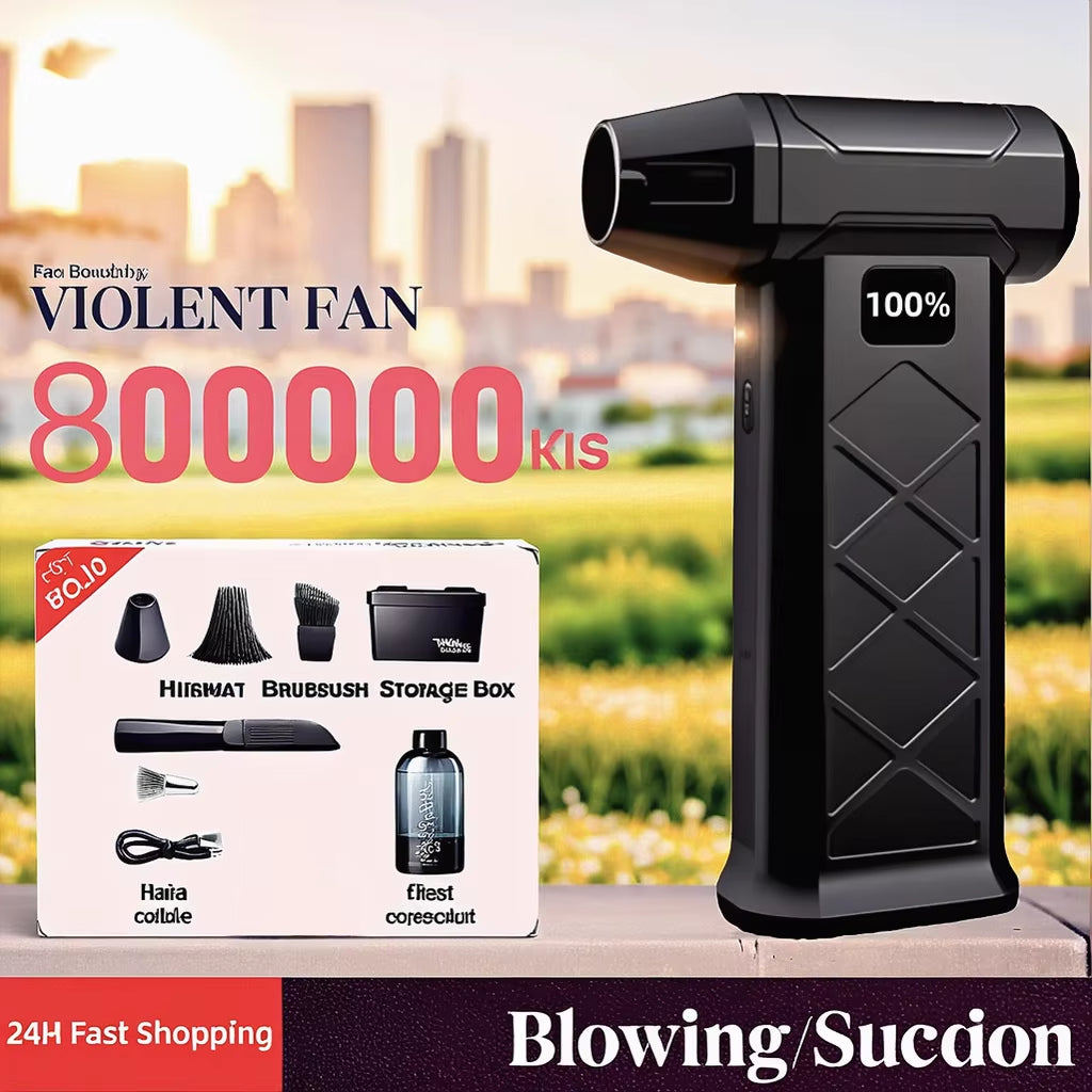 Powerful Dust Blower 800000RPM Brushless Motor Outdoor Air Duster Blower Type-C Rechargeable Air Blower Cleaning PC Turbo Fan