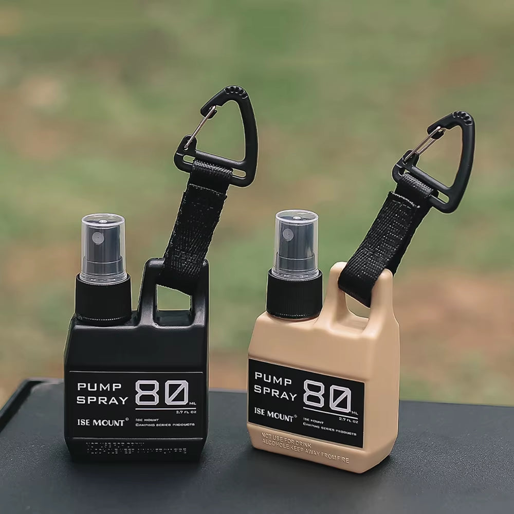 80Ml Pump Spray Bottle Portable Empty Cosmetic Containers with Buckle Alcohol Perfume Refillable for Outdoor Camping Hikingblack