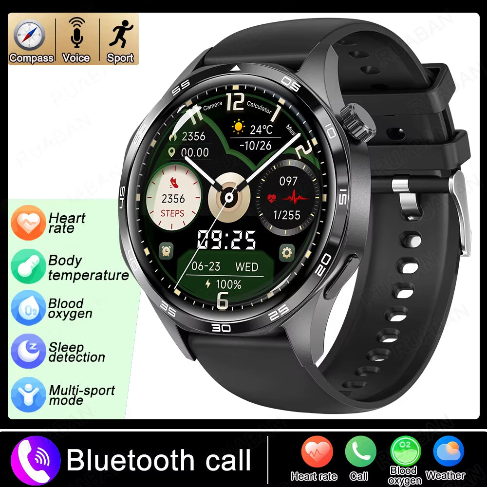 2025 New Smart Watches for HUAWEI GT5 Watch Heart Rate Compass GPS Sports Waterproof NFC Bracelet Bluetooth Call Health Watches