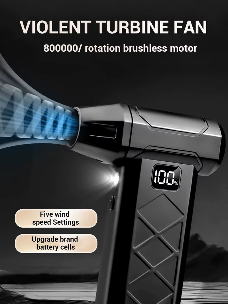 Powerful Dust Blower 800000RPM Brushless Motor Outdoor Air Duster Blower Type-C Rechargeable Air Blower Cleaning PC Turbo Fan