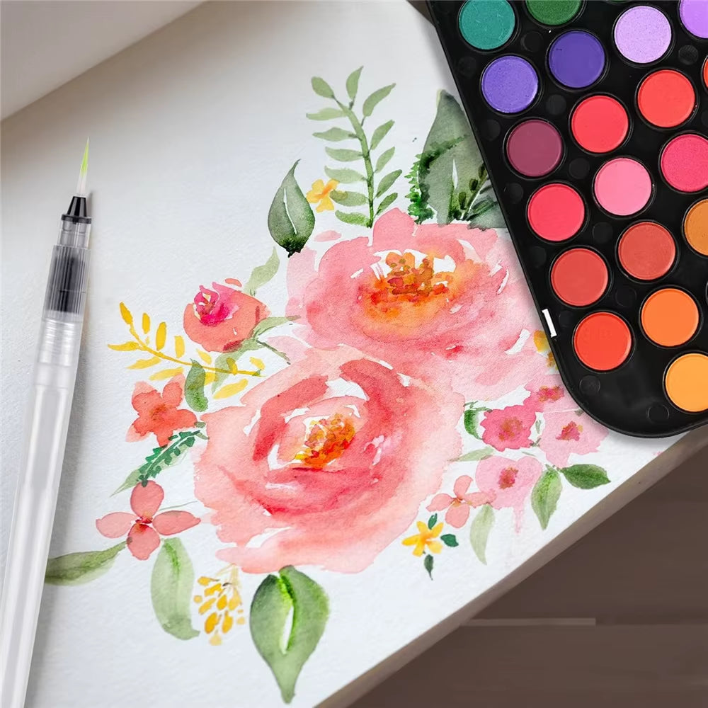 3/6Pcs Watercolor Brush Pen Set - Easy Refill, Ideal for Beginners & Artists Watercolor Brushes