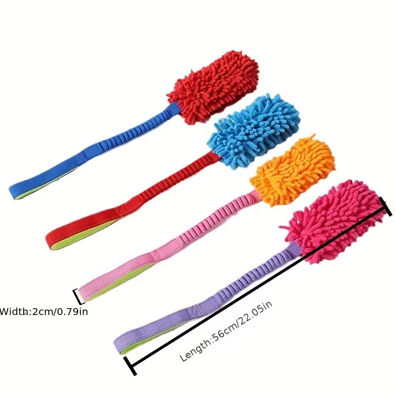 1Pc Colorful Bite-Resistant Dog Training Rope Toy-Anti-Tear Traction Plush Teeth Grinding Interactive Puzzle Relief Toy