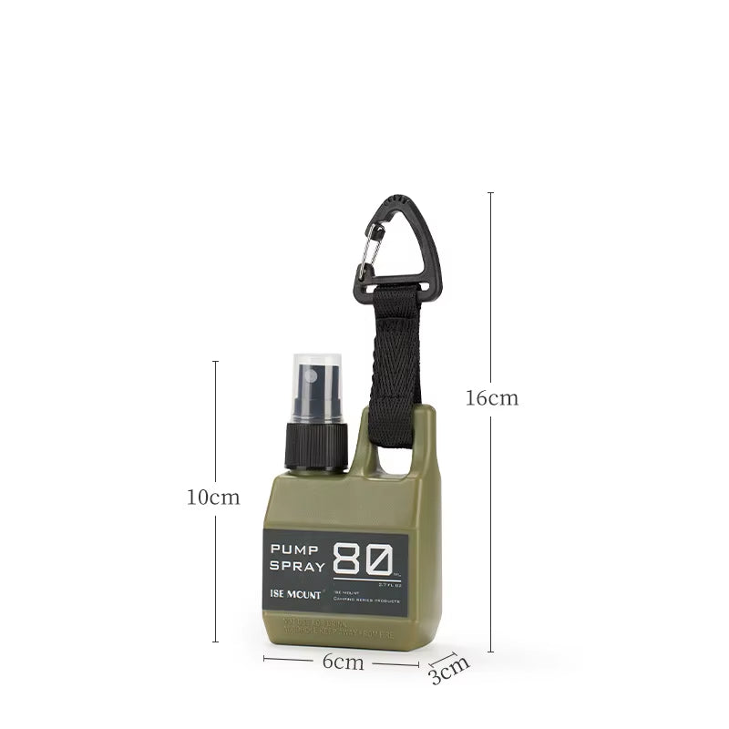 80Ml Pump Spray Bottle Portable Empty Cosmetic Containers with Buckle Alcohol Perfume Refillable for Outdoor Camping Hikingblack