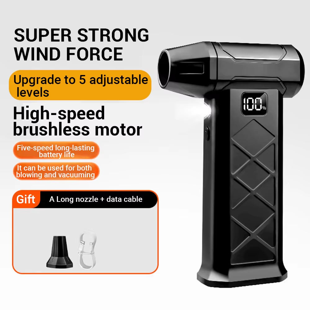 Powerful Dust Blower 800000RPM Brushless Motor Outdoor Air Duster Blower Type-C Rechargeable Air Blower Cleaning PC Turbo Fan