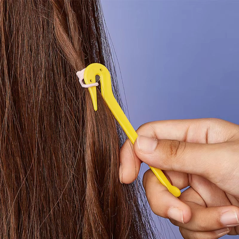 Elastic Hair Bands Remover Cutter Pain Free Ponytail Remover Tools Picks for Women Girls Cutting Pony Disposable Rubber Hair Ti