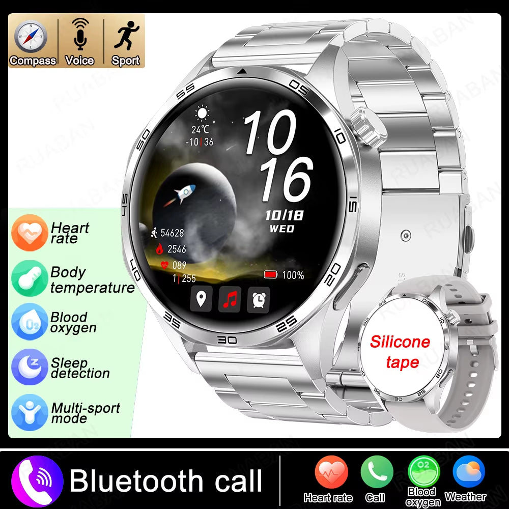 2025 New Smart Watches for HUAWEI GT5 Watch Heart Rate Compass GPS Sports Waterproof NFC Bracelet Bluetooth Call Health Watches