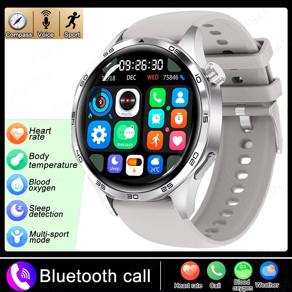 2025 New Smart Watches for HUAWEI GT5 Watch Heart Rate Compass GPS Sports Waterproof NFC Bracelet Bluetooth Call Health Watches
