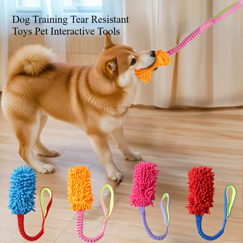 1Pc Colorful Bite-Resistant Dog Training Rope Toy-Anti-Tear Traction Plush Teeth Grinding Interactive Puzzle Relief Toy