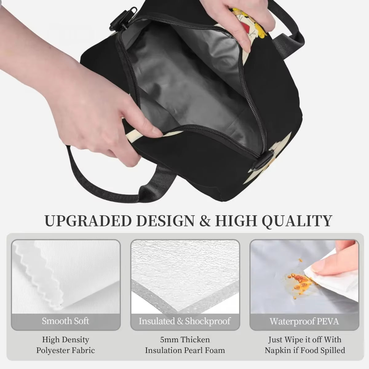 Candy Candy Nurse Lunch Bags Insulated Bento Box Leakproof Lunch Tote Picnic Bags Cooler Bag for Woman Work