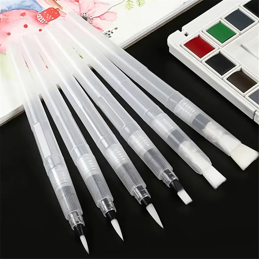 3/6Pcs Watercolor Brush Pen Set - Easy Refill, Ideal for Beginners & Artists Watercolor Brushes