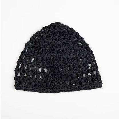 1PC Mesh Crochet Hair Net Snoods for Women, Soft Rayon Knit Crochet Hairnet Hair Cover Accessory for Sleeping (Black)