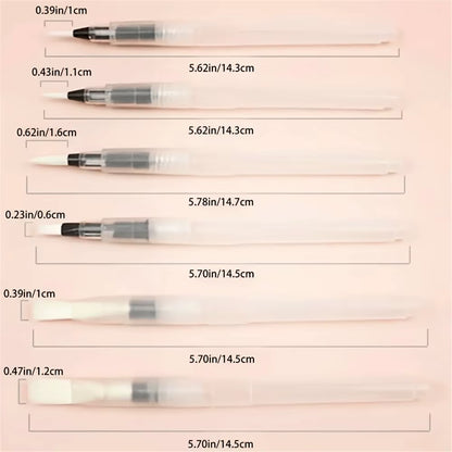 3/6Pcs Watercolor Brush Pen Set - Easy Refill, Ideal for Beginners & Artists Watercolor Brushes